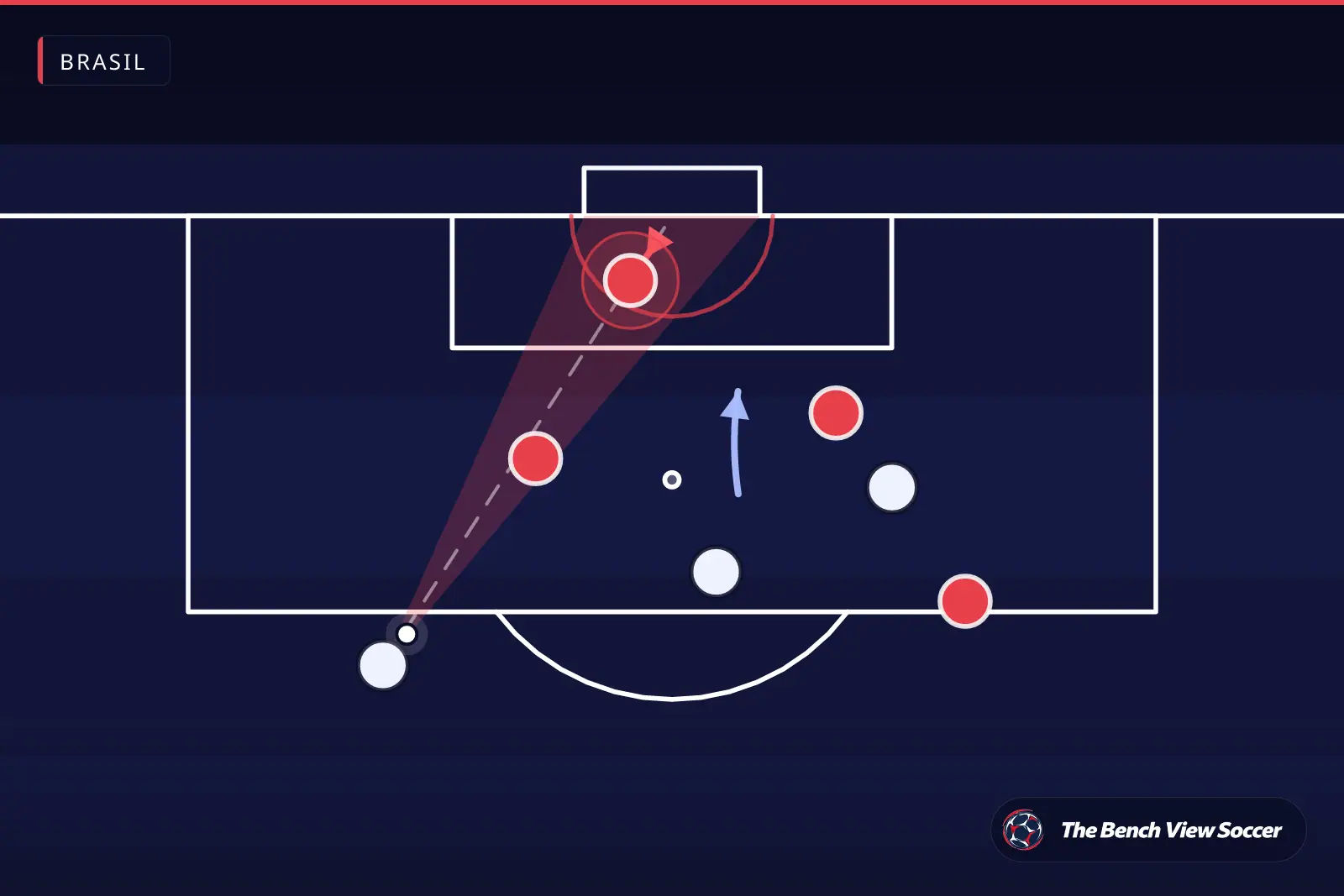Infográfico tático: posicionamento do goleiro e ângulo de chute — Brasil